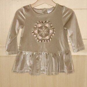 Lilly Wicket Toddler Girls Taupe Velour Tunic 12 Months